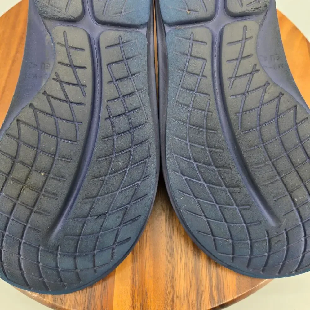 Oofos Ooahh Sandals Mens 9 Blue Silver Snake Print Slip On Sport Recovery Slides